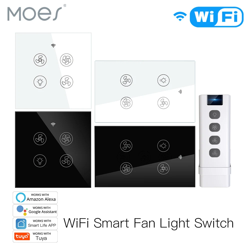 Smart Ceiling Fan Alexa Wifi - Nowy WiFi RF inteligentny wentylator sufitowy