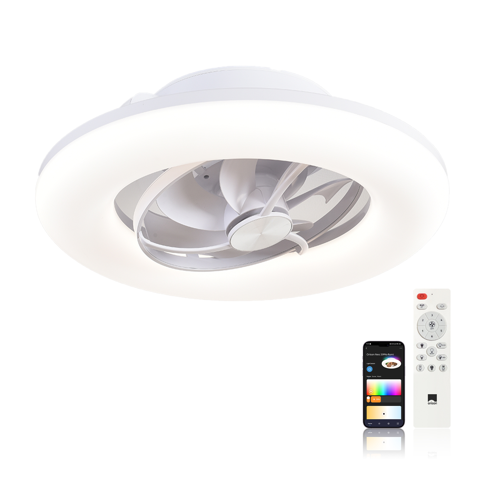 Ceiling Fan Low Profile Flush Mount - Orison 22 cali 360 ° Wentylator
