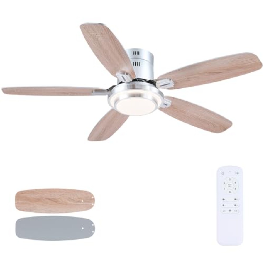 Ceiling Fan Low Profile Flush Mount - Niskoprofilowe wentylatory sufitowe ze światłami i