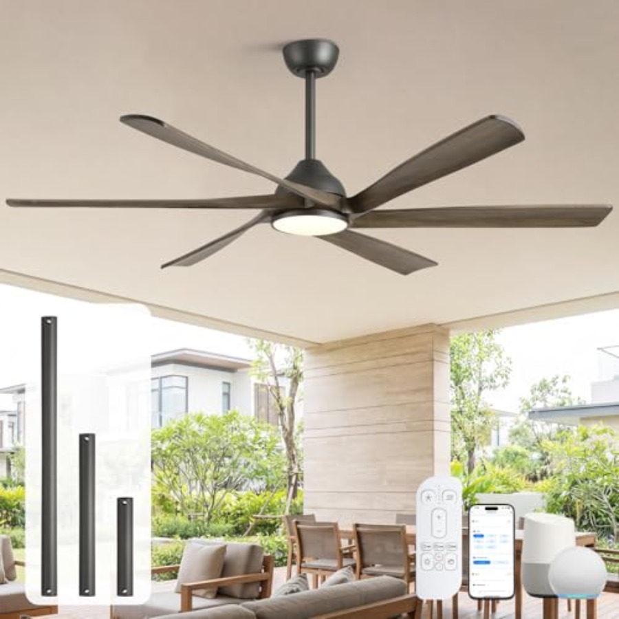 Ceiling Fan Outdoor Damp Rated - Wentylator sufitowy z oświetleniem na patio: