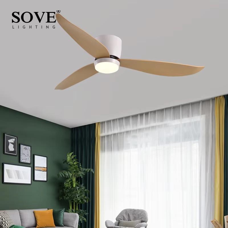 Smart Ceiling Fan With Light Remote - Nowoczesny biały wentylator sufitowy SOVE z