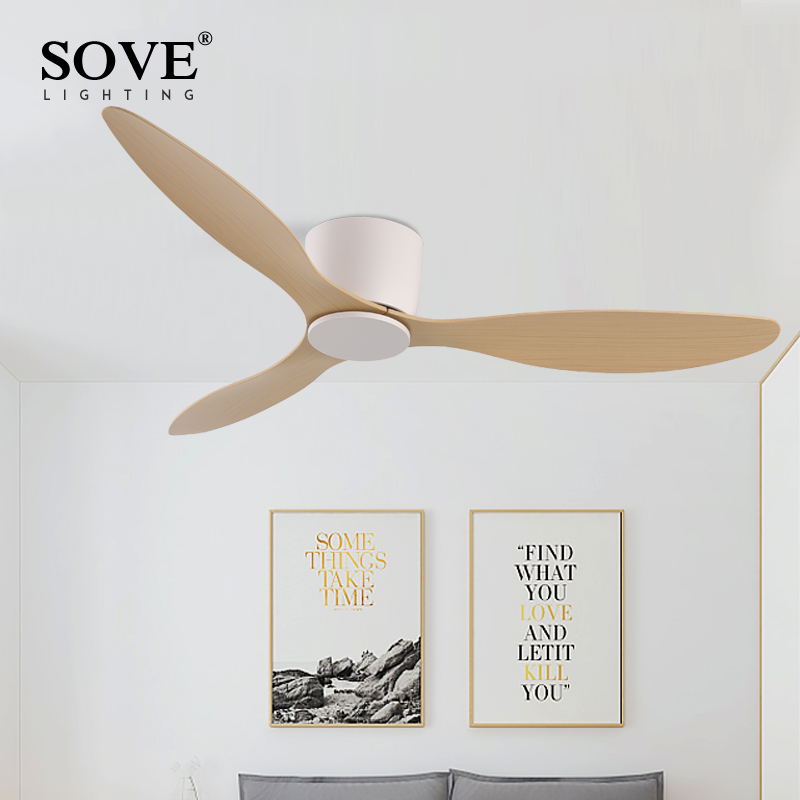 Ceiling Fan With Remote Control Reversible - Wentylatory sufitowe SOVE Modern White Low