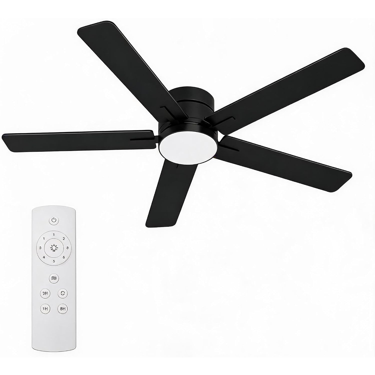 Ceiling Fan Low Profile Flush Mount - 52-calowy, niskoprofilowy wentylator sufitowy z oświetleniem