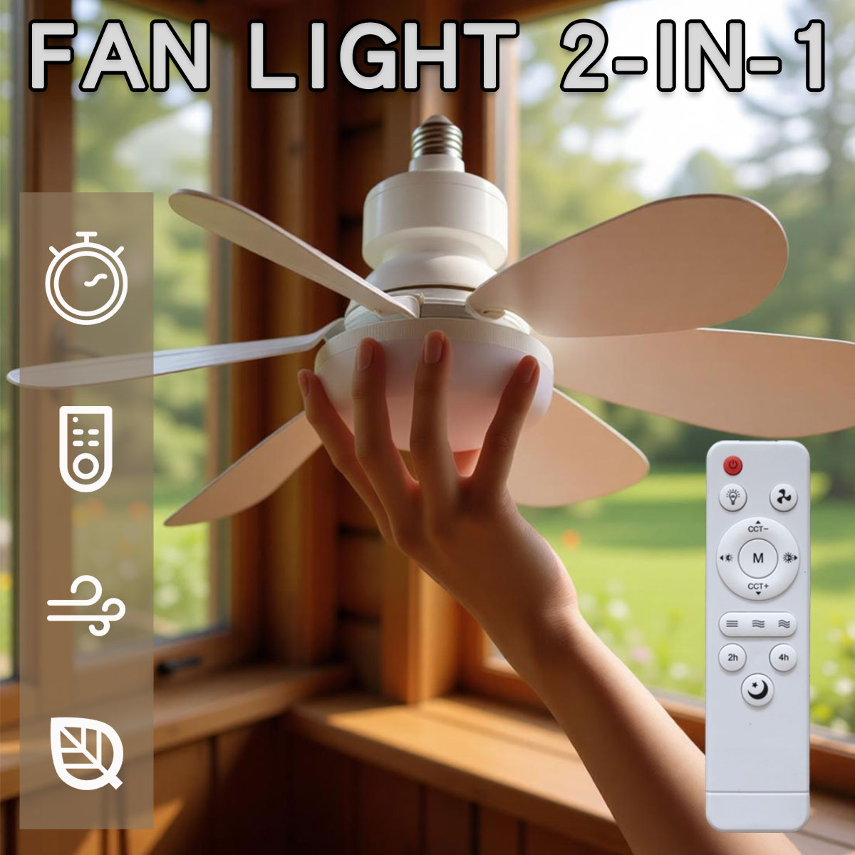 Ceiling Fan Led 3 Blade Modern - Wentylator sufitowy 6-łopatkowy z oświetleniem LED,