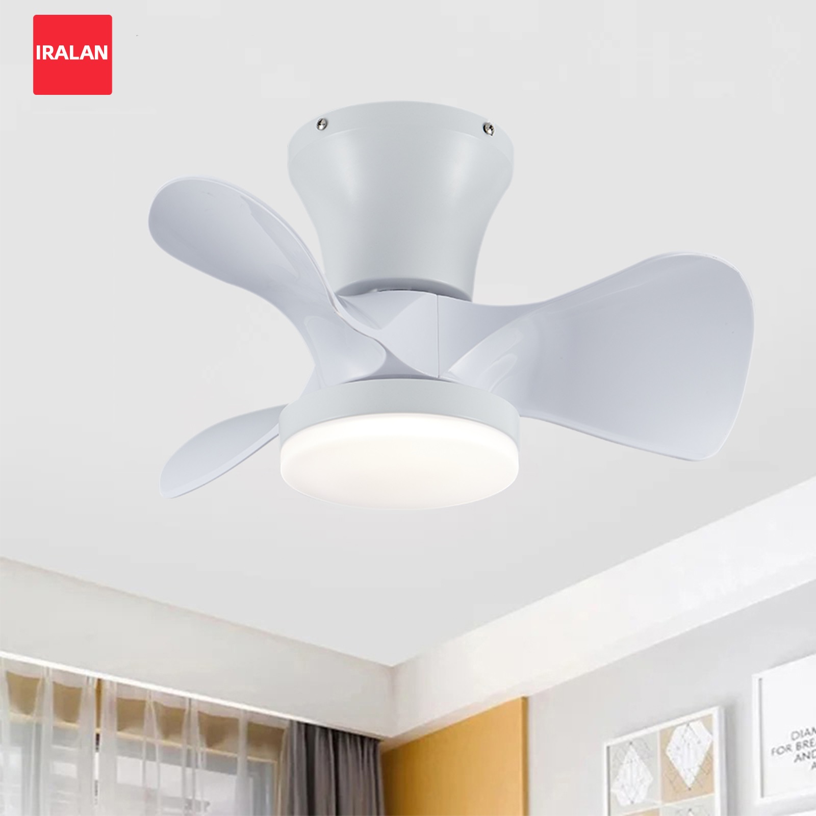 Smart Ceiling Fan With Light Remote - Prosty wentylator sufitowy ze światłem, krótkie