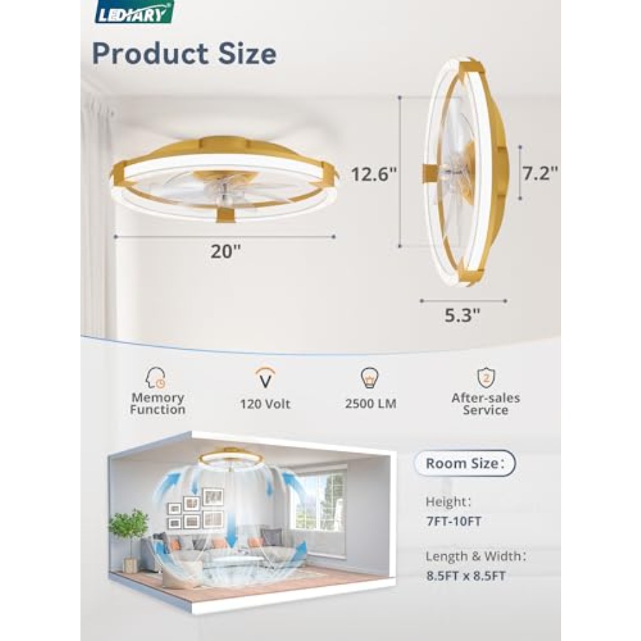 Wentylatory sufitowe ze światł – Ceiling Fan Low Profile Flush Mount recenzja i cena