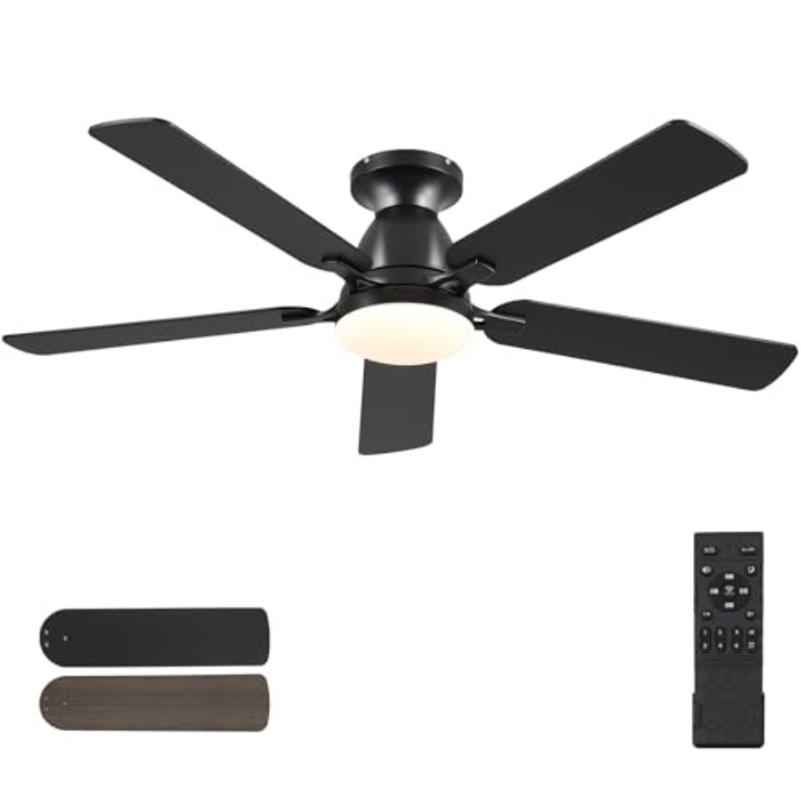Wentylatory sufitowe ze światł – Ceiling Fan Low Profile Flush Mount recenzja i cena