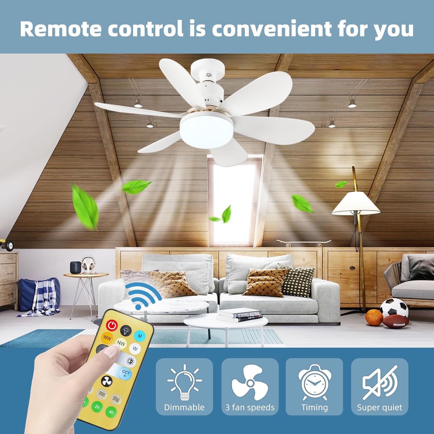 Mały wentylator sufitowy ze św – Smart Ceiling Fan With Light Remote recenzja i cena