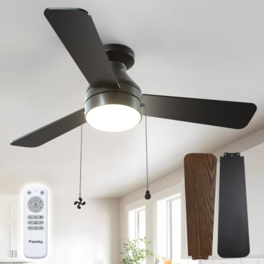 Wentylatory sufitowe ze światł – Ceiling Fan Low Profile Flush Mount recenzja i cena