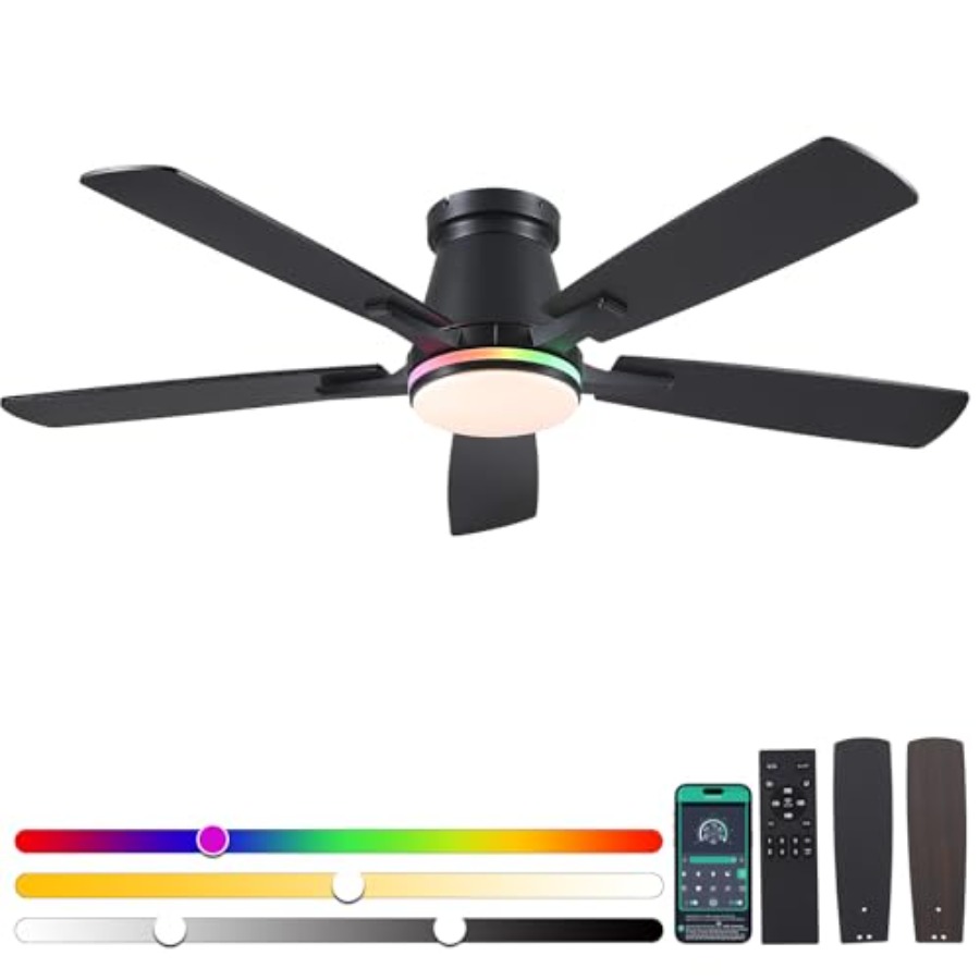 Wentylator sufitowy do sypialn – Ceiling Fan Low Profile Flush Mount recenzja i cena