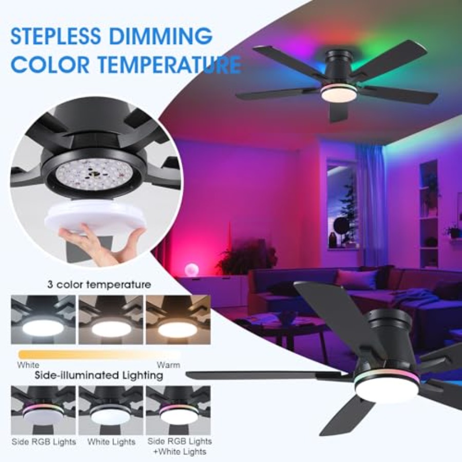 Wentylator sufitowy do sypialn – Ceiling Fan Low Profile Flush Mount recenzja i cena