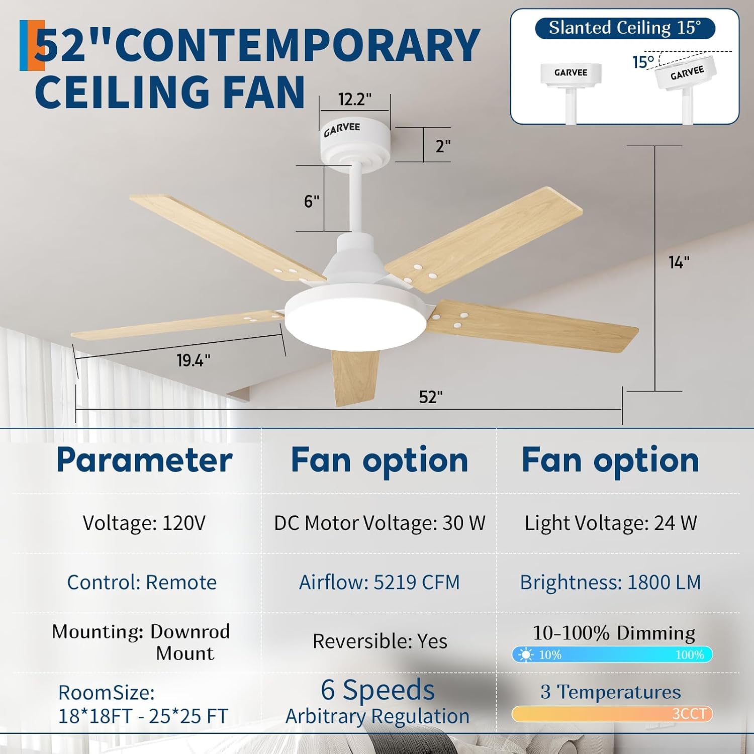 Wentylator sufitowy 52 cale ze – Ceiling Fan Low Profile Flush Mount recenzja i cena
