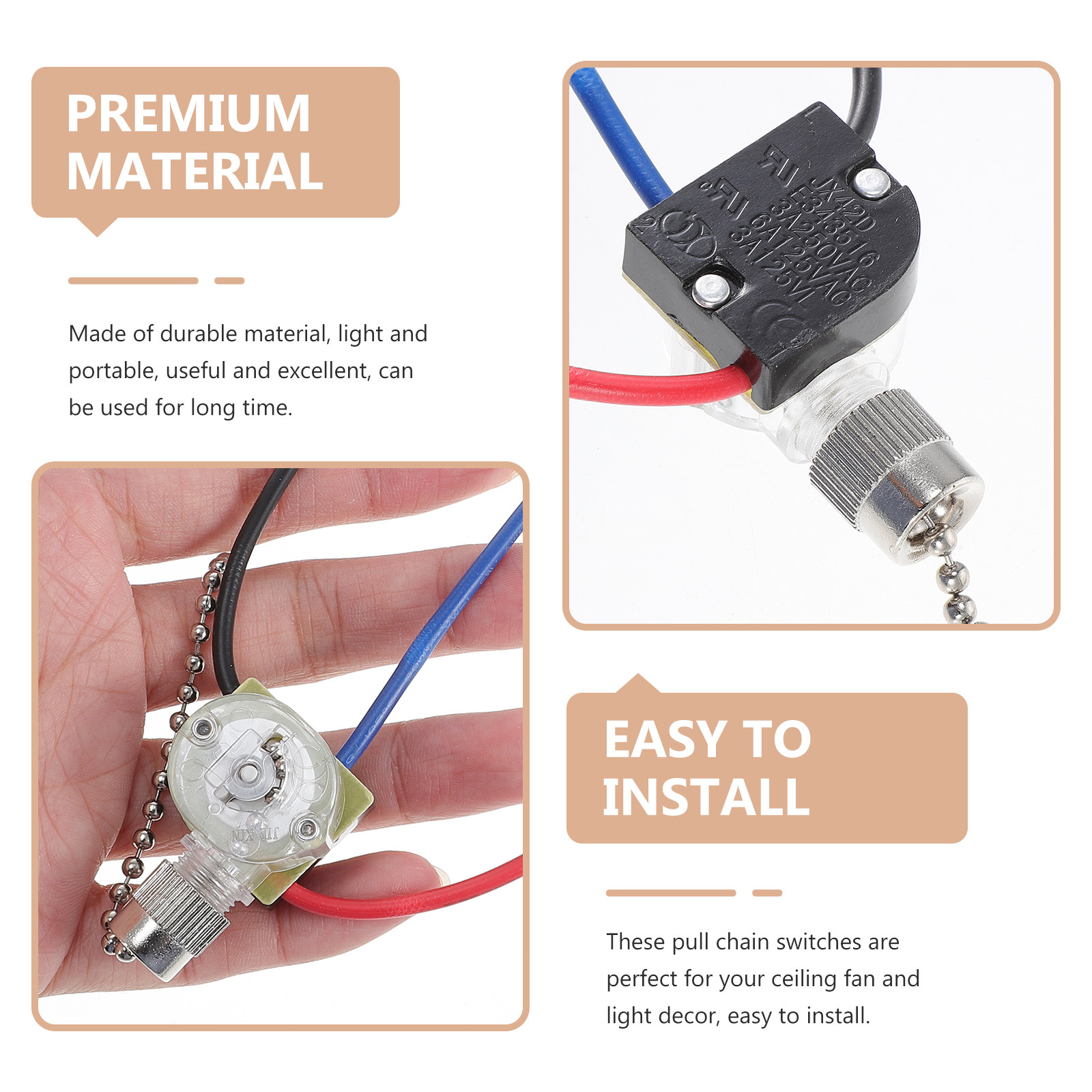 2 sztuki – łańcuszek do sterow – Ceiling Fan Pull Chain Switch recenzja i cena