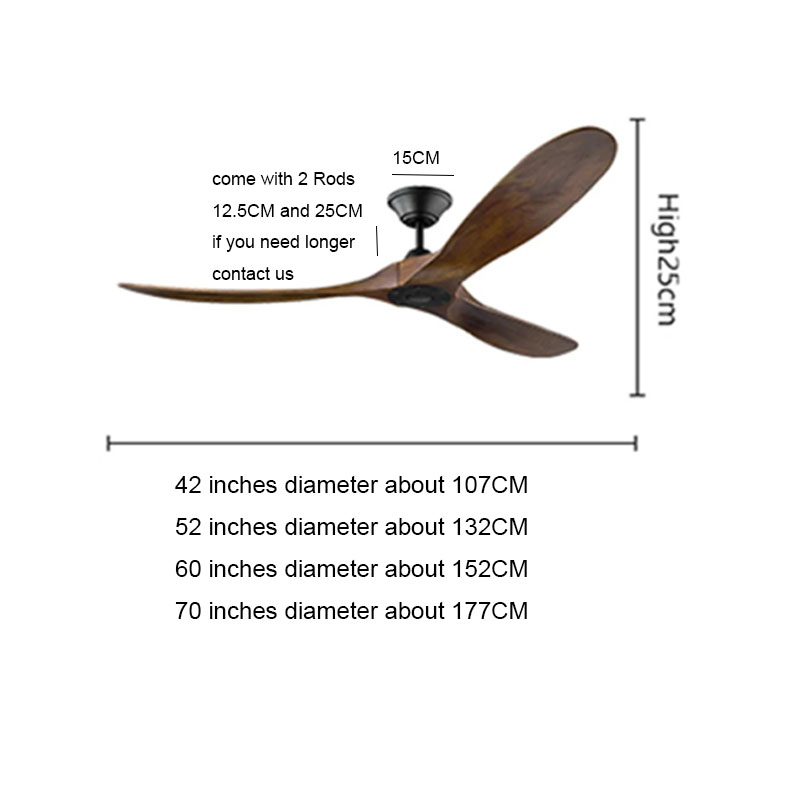 Nowoczesny drewniany wentylato – Ceiling Fan 60 Inch Industrial recenzja i cena
