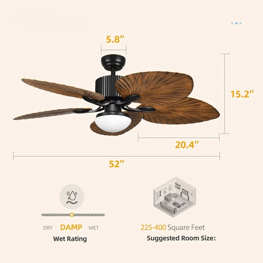 Wentylator sufitowy w stylu tr – Ceiling Fan Dc Motor 52 Inch recenzja i cena