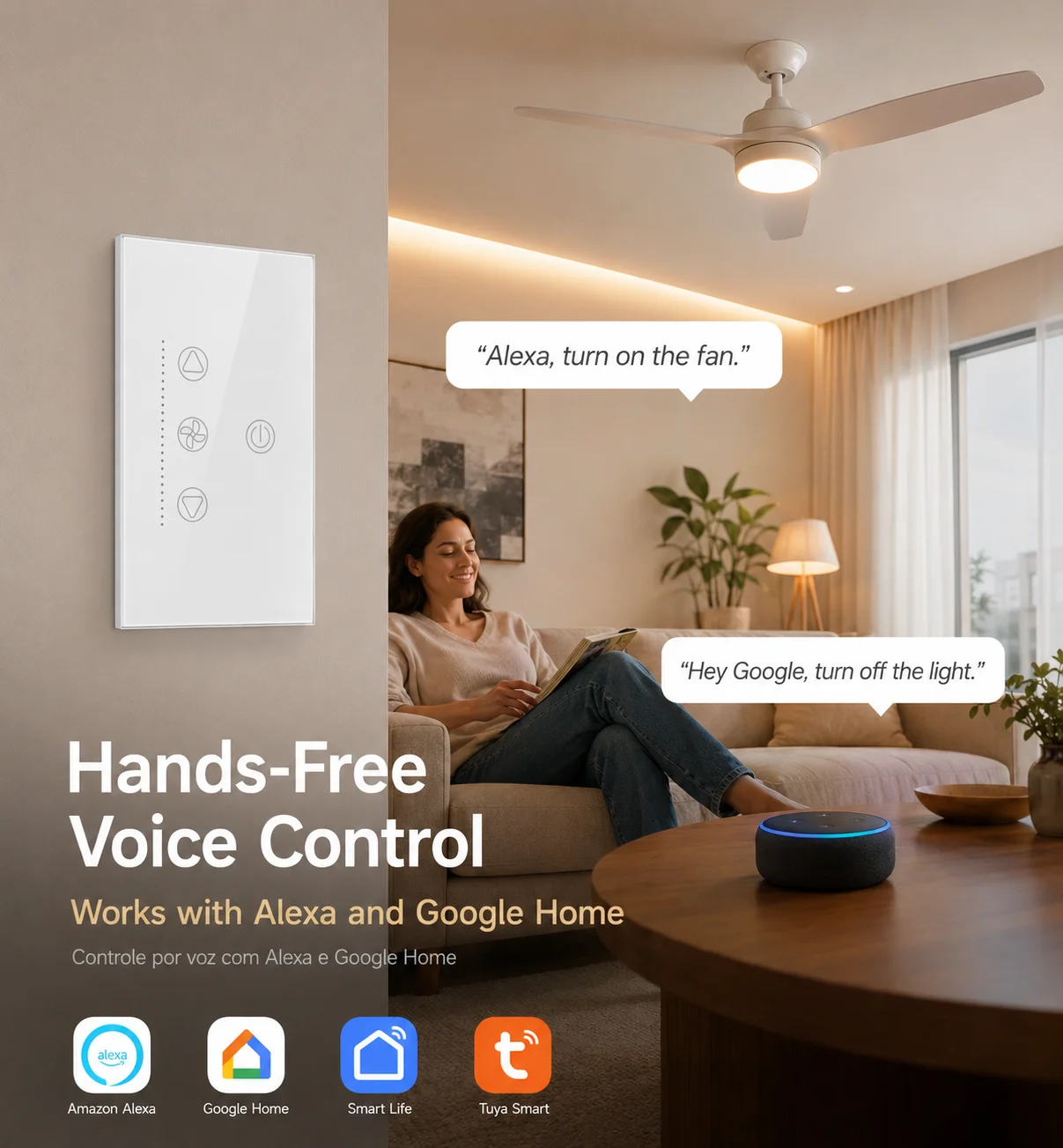 Inteligentny włącznik światła  – Smart Ceiling Fan Alexa Wifi recenzja i cena